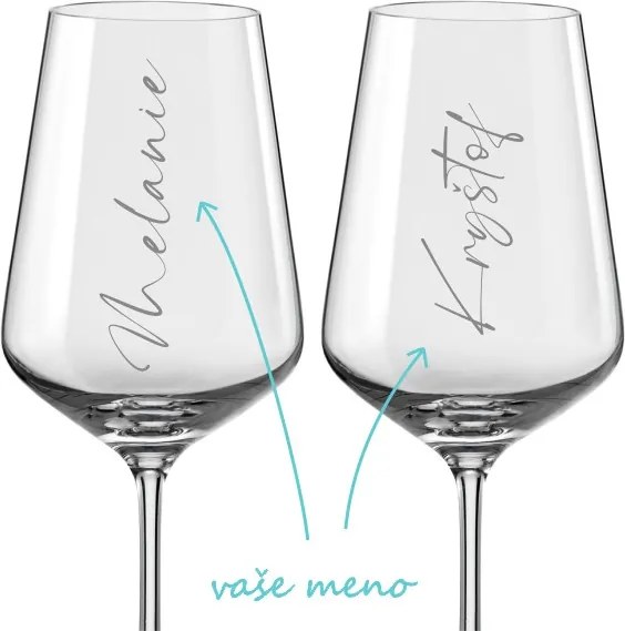 Poháre na víno k výročiu Calligraphy style 2 ks