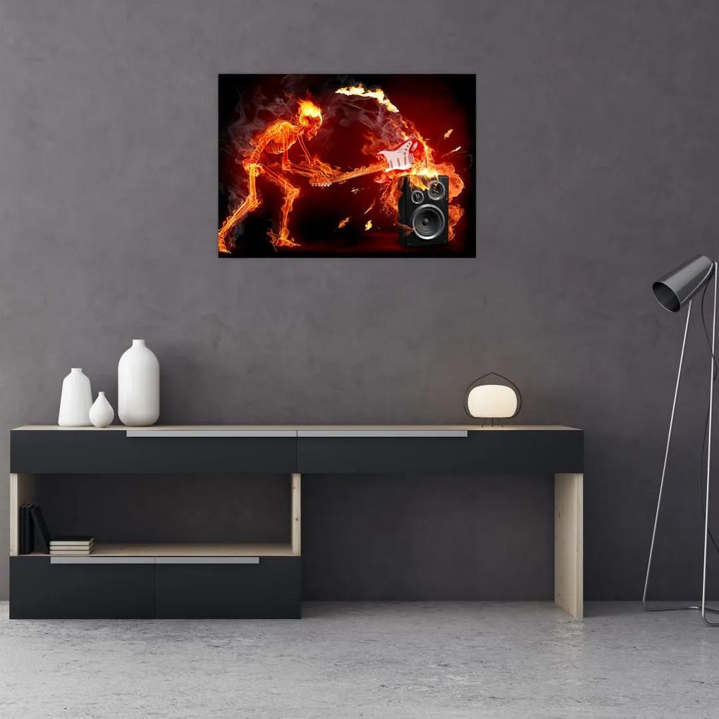 Sklenený obraz - Hudba v plameňoch (70x50 cm)