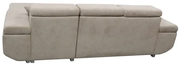 Rozkladacia rohová sedacia súprava s úložným priestorom do L CASTELO pravá sivá