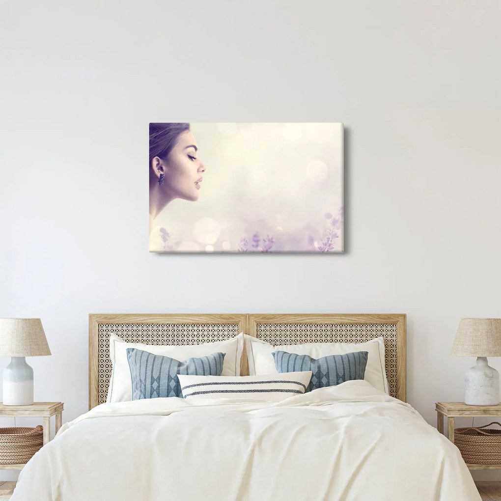 Obraz ženy s levanduľami (90x60 cm)