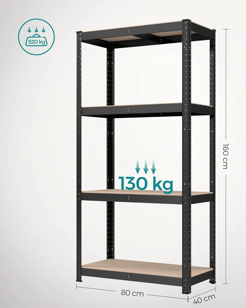 Dílenský regál Busta 80 cm černý/hnědý