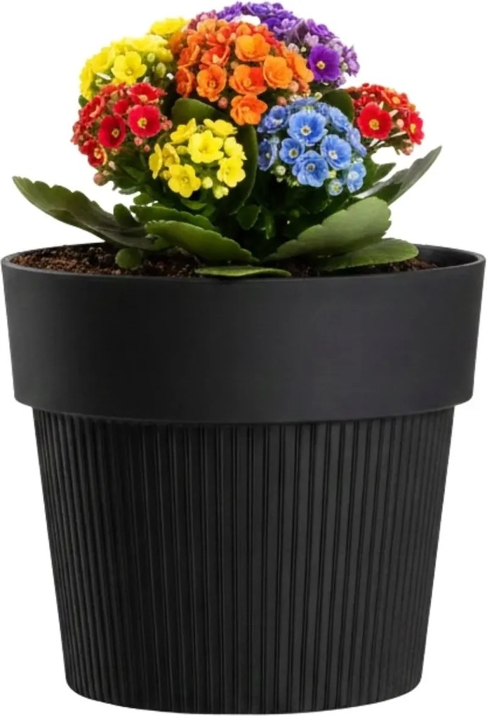 Sada 4 ks květináčů Silva Line černá