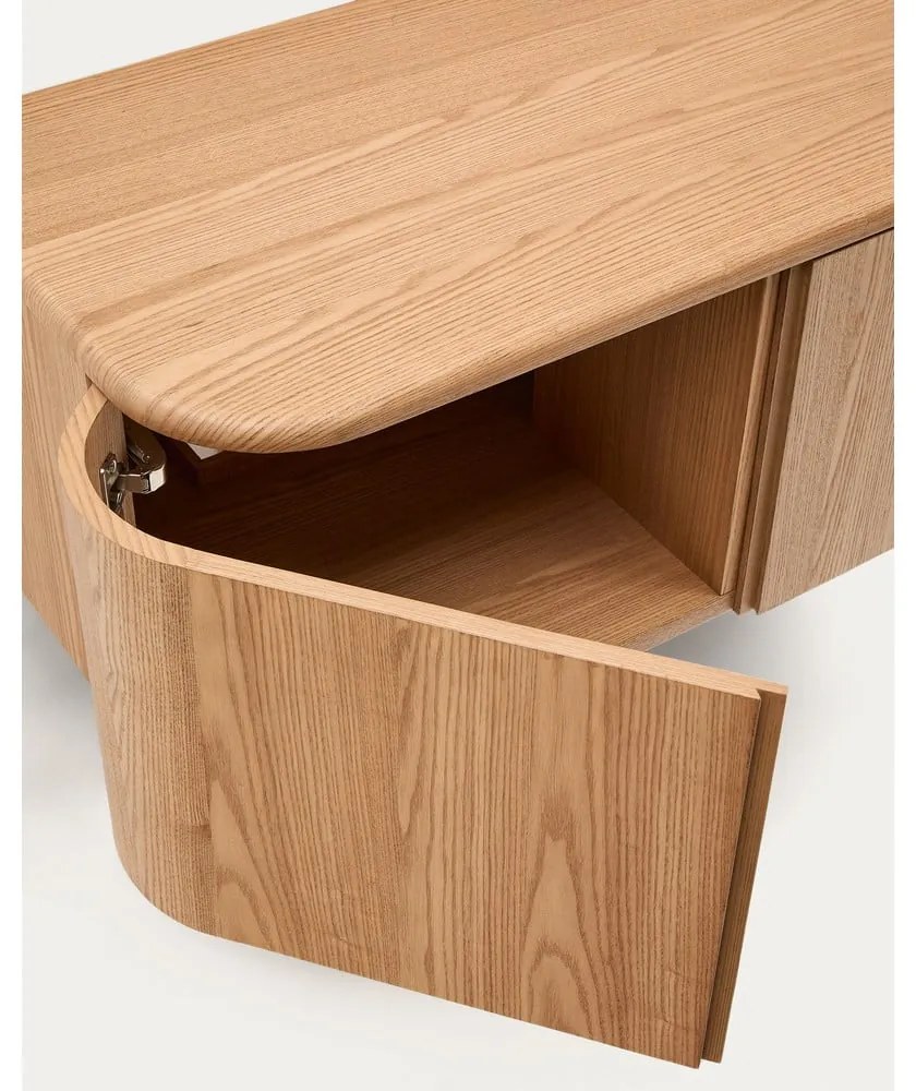 Závesná skrinka pod umývadlo v dekore jaseňa v prírodnej farbe 90x35 cm Salaya – Kave Home