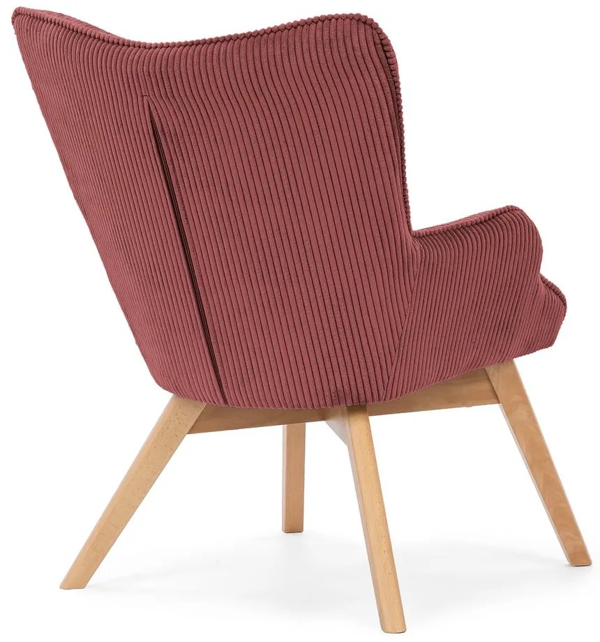 Červené menčestrové kreslo Niko – Ropez