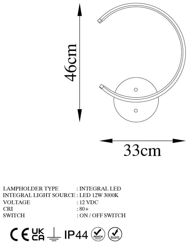 Čierne LED nástenné svietidlo ø 10 cm Moon – Opviq lights
