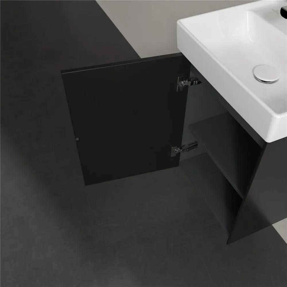 VILLEROY &amp; BOCH Collaro závesná skrinka pod umývadielko, 1 dvierka, pánty vľavo, 410 x 344 x 546 mm, Black Matt Lacquer, C00500PD