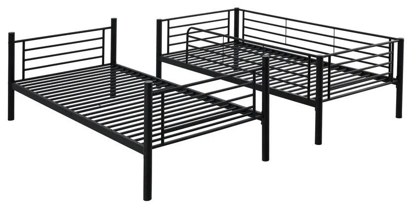Posteľ Bunky 90 x 200 cm, patrová, čierna