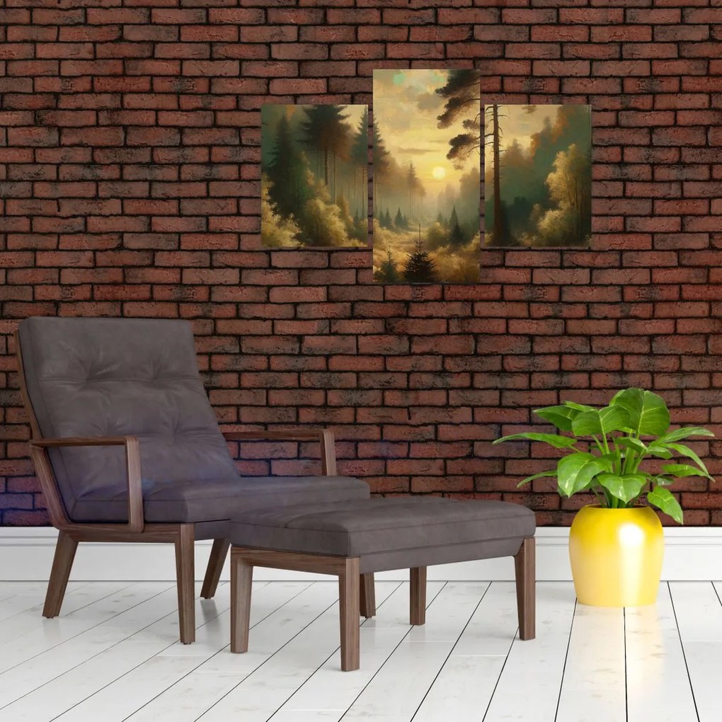 Obraz - Slnko žiariace lesom (90x60 cm)
