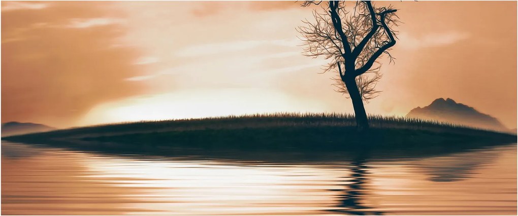 Obraz stromu na ostrove (120x50 cm)