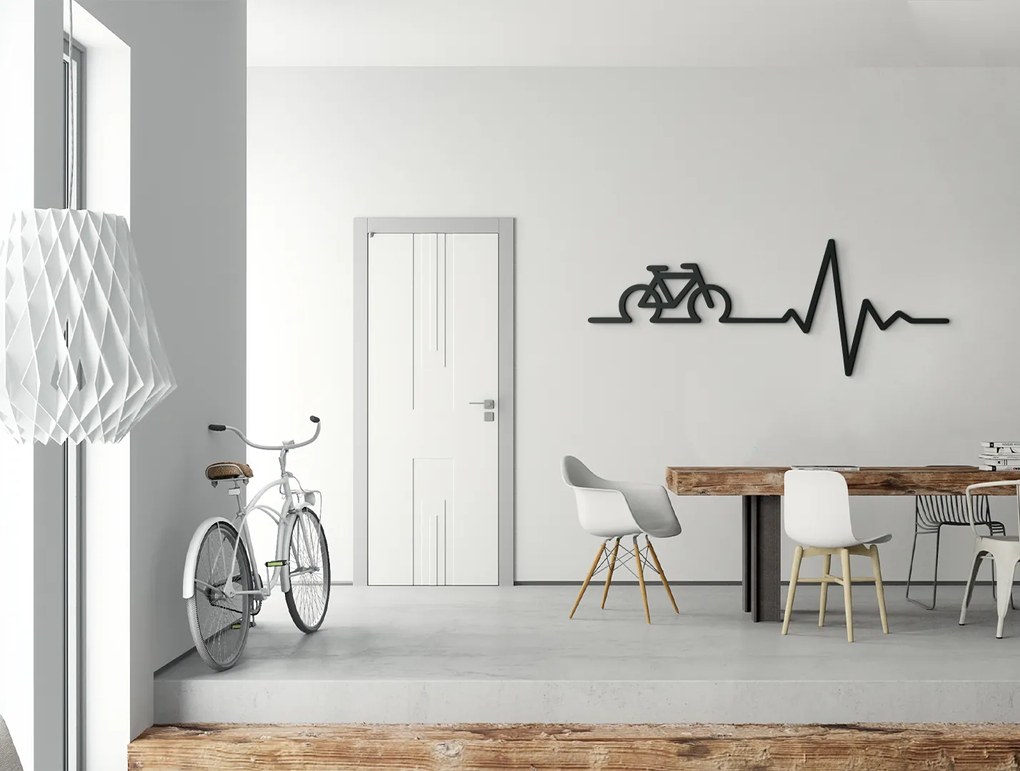 drevko Drevená nálepka Bicykel Rozmer obrazu: 17 x 44,5 cm, Farba dekorácie: Čierna