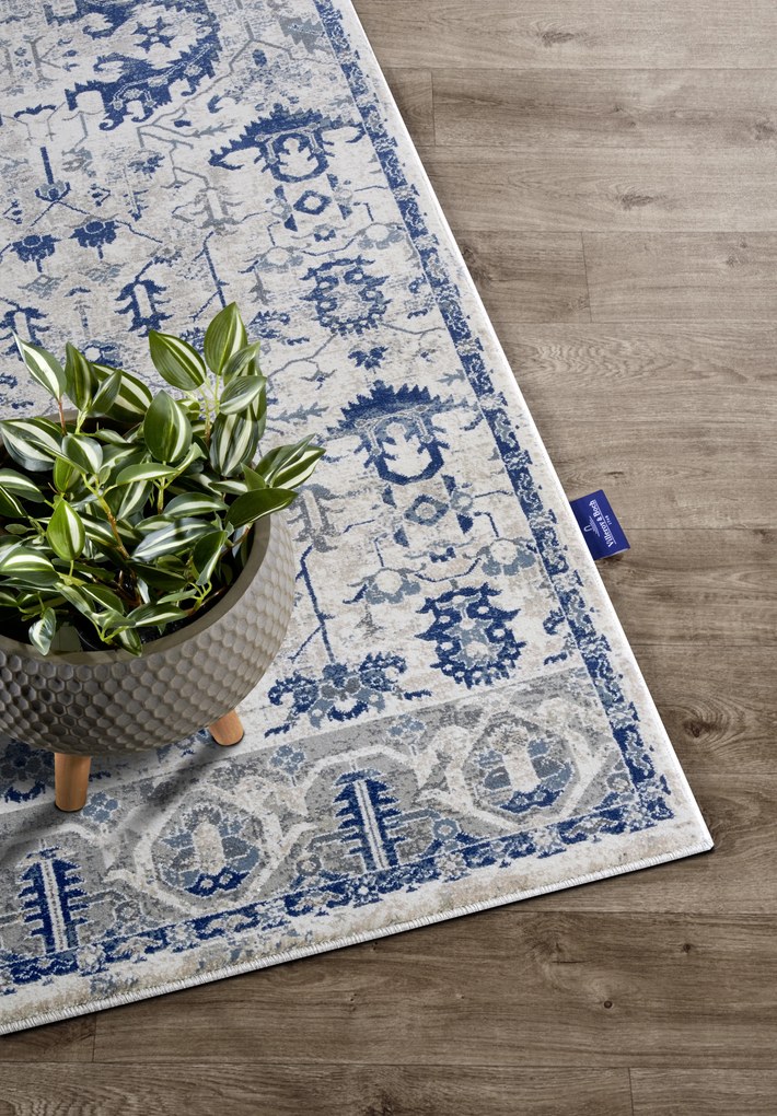 Villeroy & Boch, Behúň Villeroy & Boch 106121 Cream, Blue, 80x240, modrá, obývacia izba