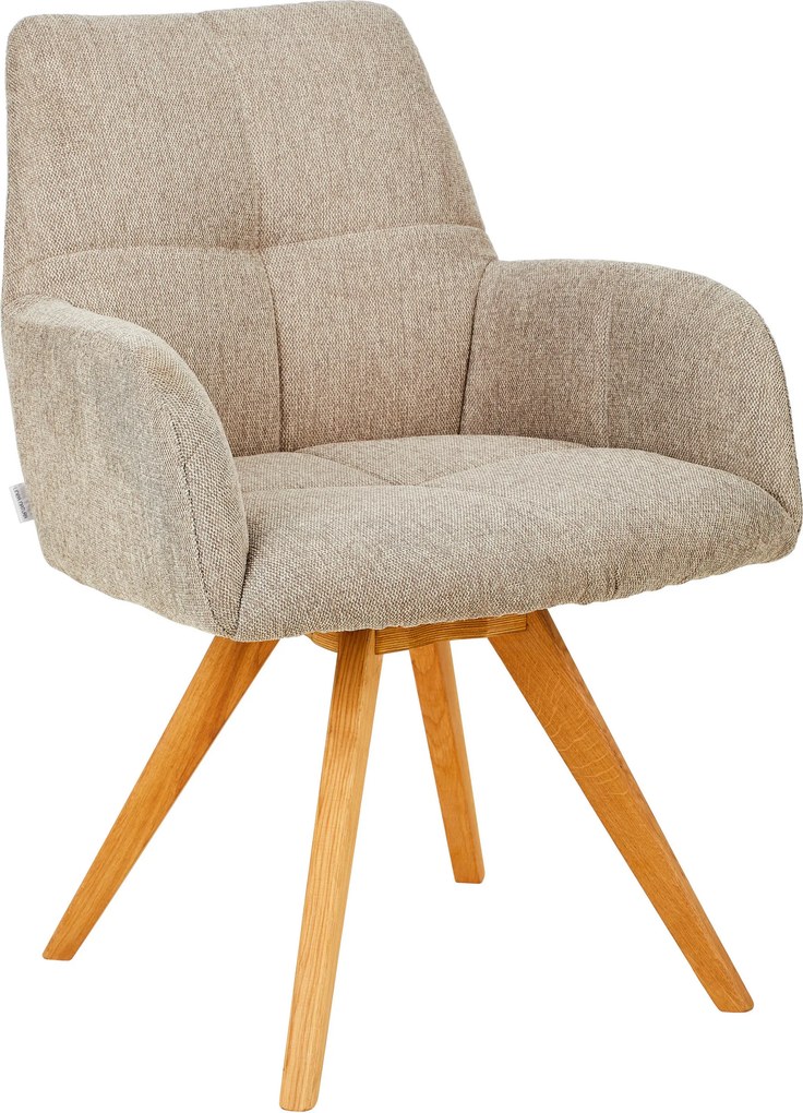 XXXLutz STOLIČKA S PODRÚČKAMI, tkaná textília, taupe Linea Natura - Stoličky - 002315000803