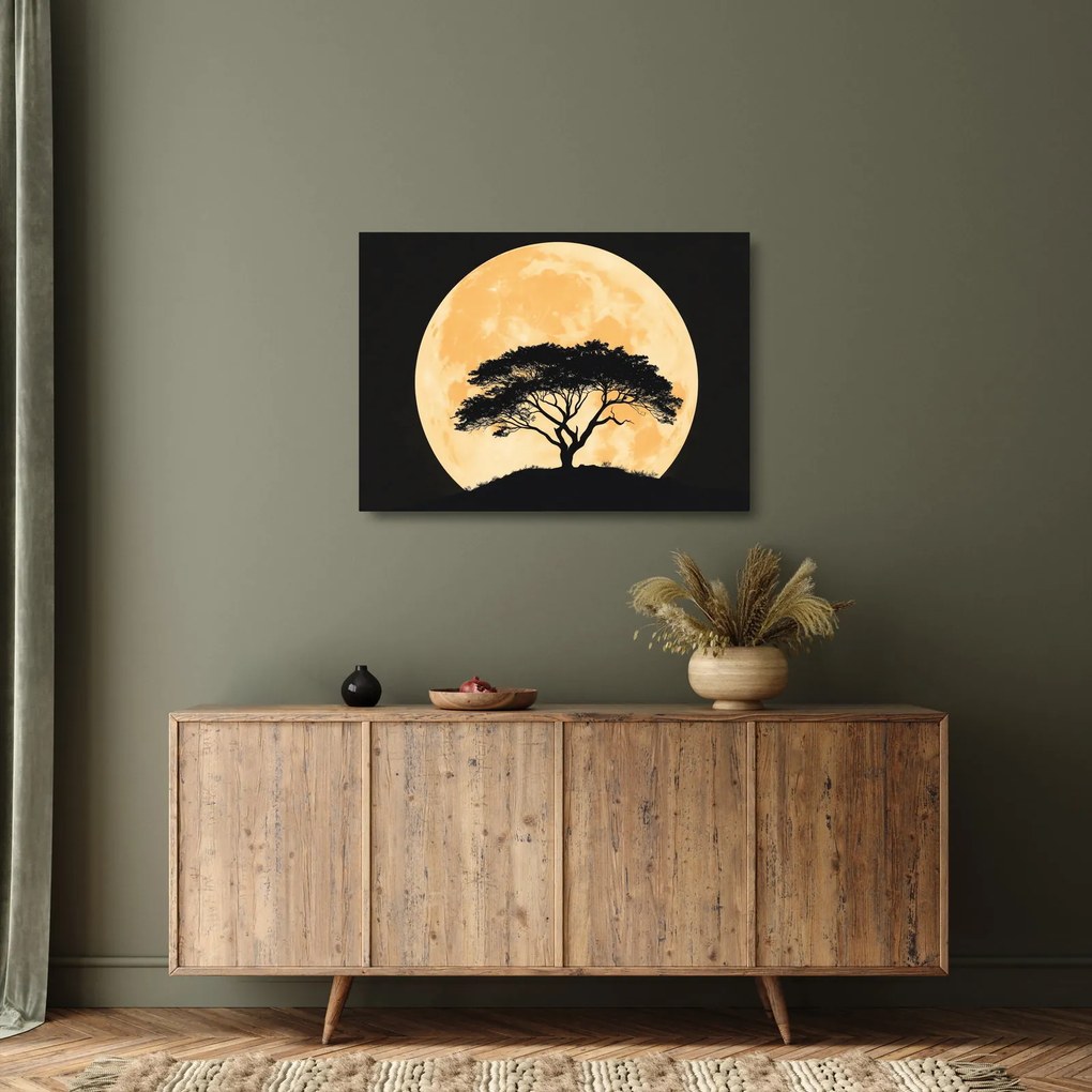 Sklenený obraz – Strom v zlatom splne II. (70x50 cm)