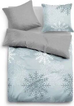 Biber obliečky Snehové vločky, modro-šedé%
