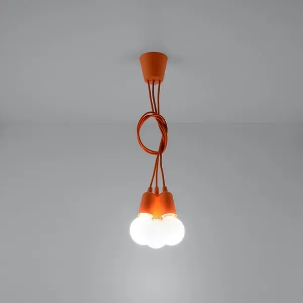 Luster na lanku DIEGO 3xE27/60W/230V oranžová
