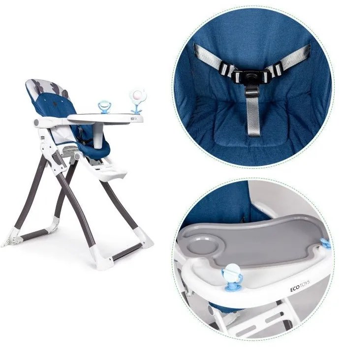 Moderná jedálenska stolička v modrej farbe