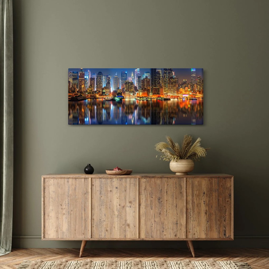 Obraz Manhattanu v noci (120x50 cm)