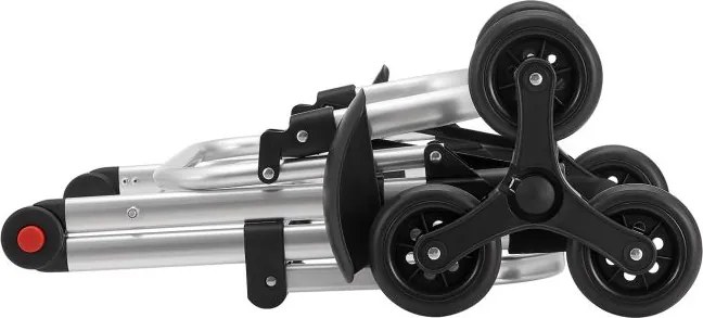 Nákupný vozík 3 v 1 na schody - objem 56 l, čierny