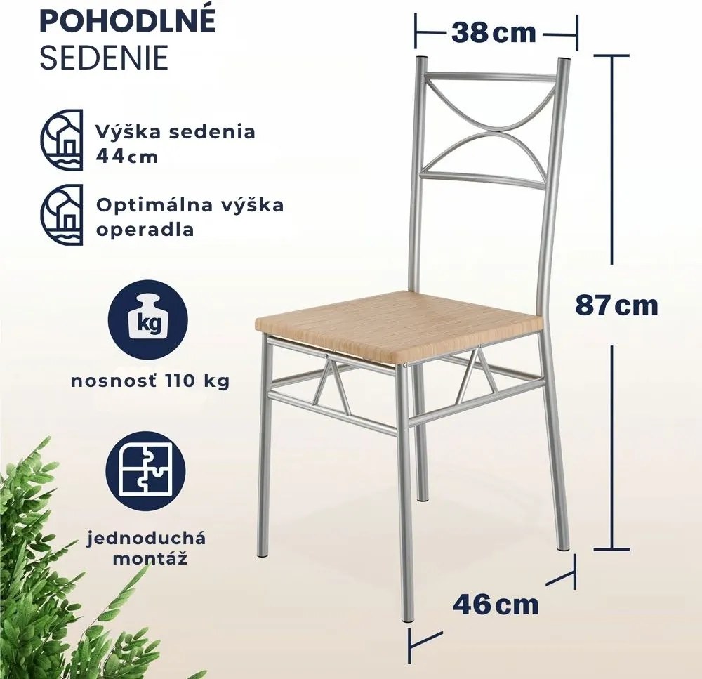 Jedálenská súprava PAUL, 5-dielna, prírodná hnedá Casaria