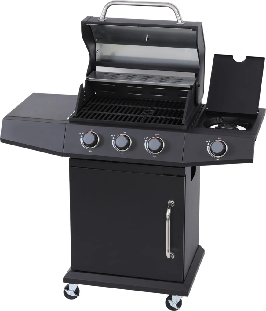 Plynový gril GASS MASTER 3+1 čierny