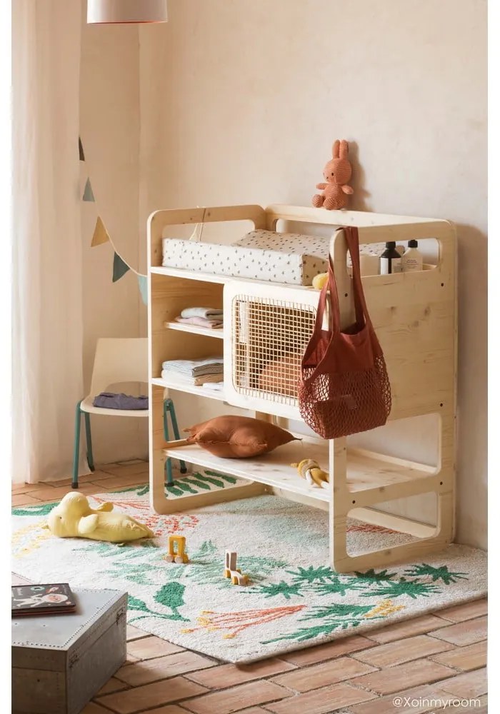 Prateľný ručne tkaný bavlnený detský koberec 140x200 cm Botanic Plants – Lorena Canals