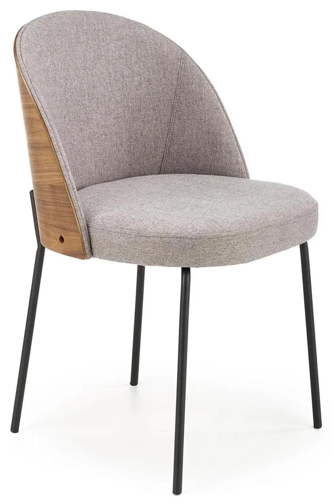 Jedálenská stolička K451 - sivá / svetlý orech / čierna