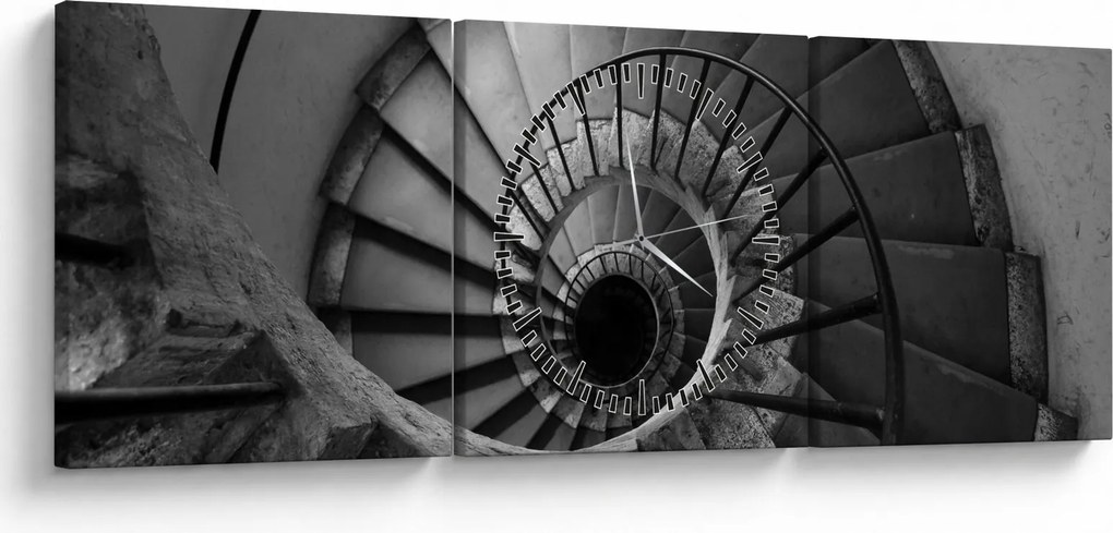 Obraz - Schodisko (s hodinami) (90x30 cm)