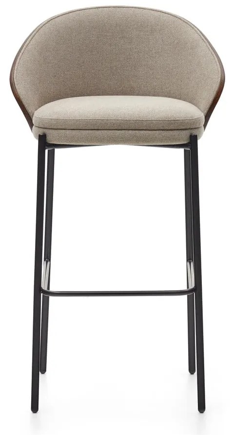 Hnedá/béžová barová stolička (výška sedadla 77 cm) Eamy – Kave Home