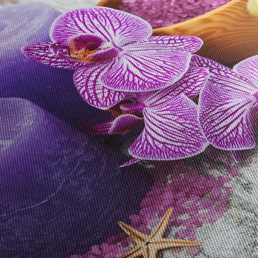 Obraz orchideí a sviečok (90x60 cm)