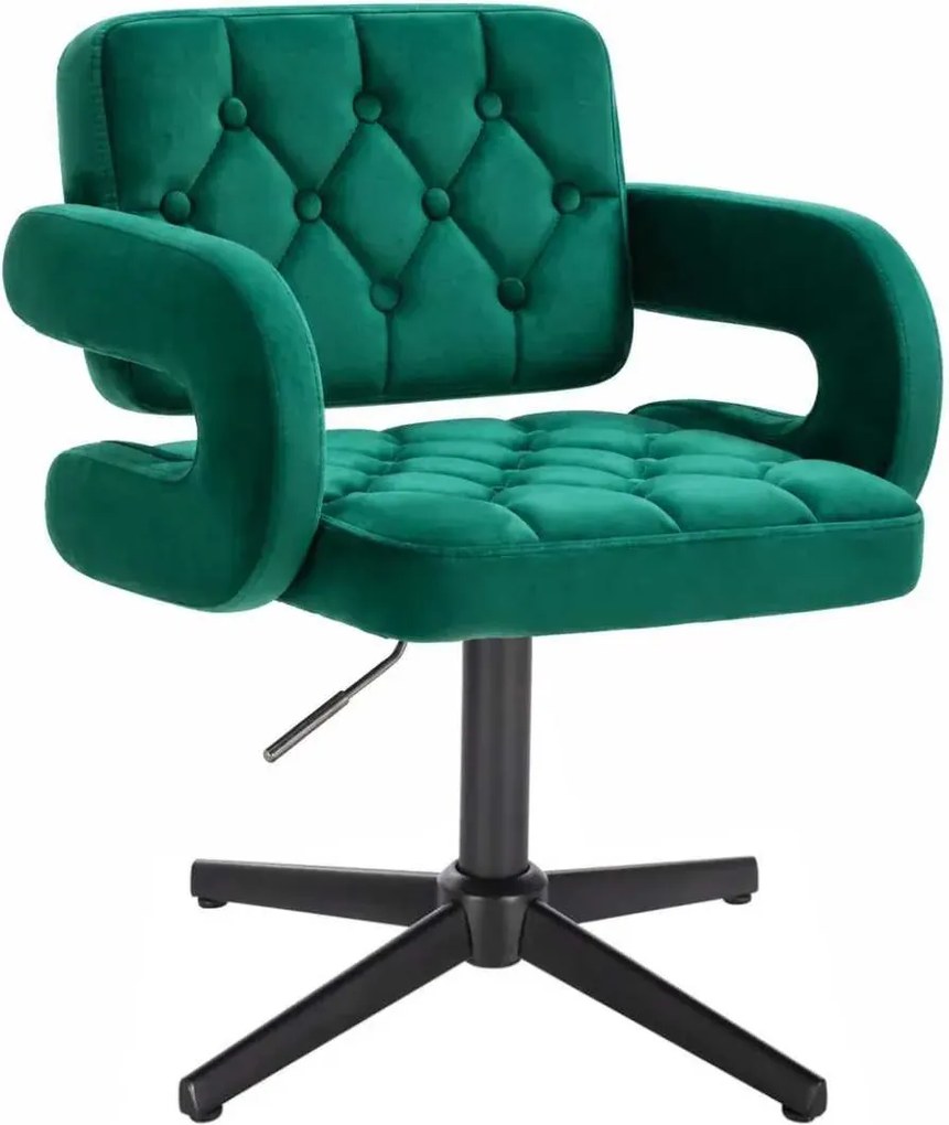 LuxuryForm DESIGN Stolička ADRIA VELUR na čiernom kríži - zelená