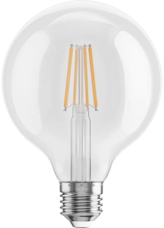 Mexen Vintis, LED žiarovka E27, G95, 6W, Teplá - 2700K, 720 lm, číra - L157-E27-0627-00