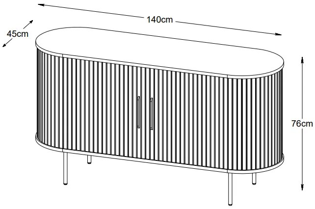 Dizajnová komoda Vasiliy 140 cm prírodný dub