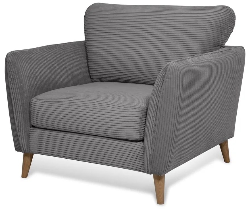 Tmavosivé menčestrové kreslo Paris – Scandic