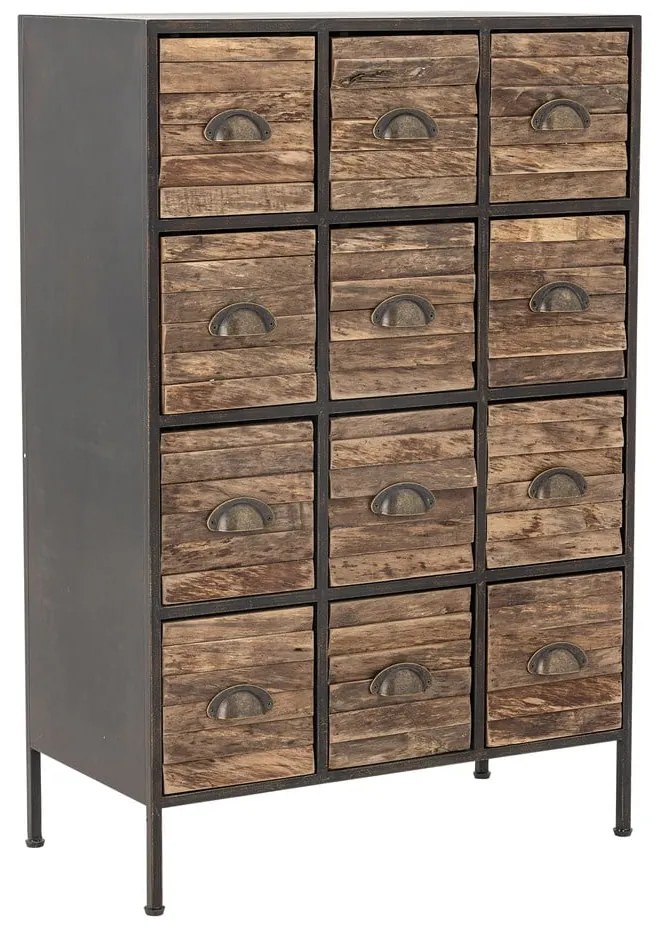 Čierno-hnedá kovová komoda 60,5x92x33,5 cm Matteo – Bloomingville