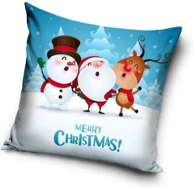 Vianočná obliečka na vankúš 40x40 cm Snehuliak Merry Christmas