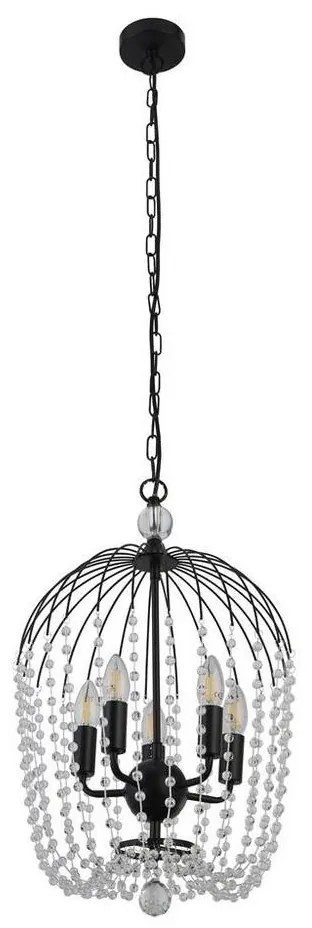 Searchlight 30216-5BK - Luster na reťazi SHOWER 5xE14/60W/230V čierna