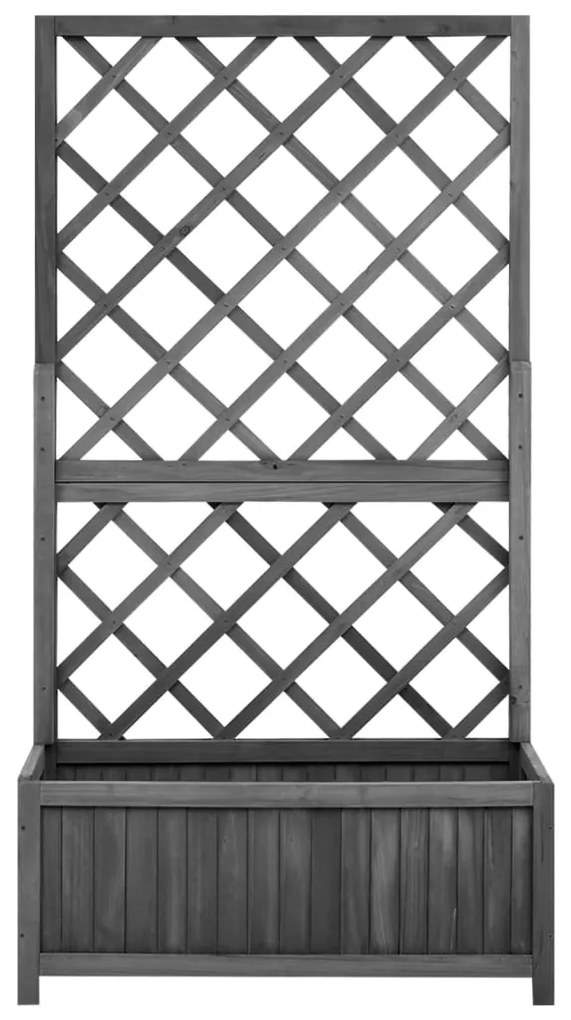 vidaXL Záhradný kvetináč s mriežkou čierny 70x30x135 cm jedľové drevo