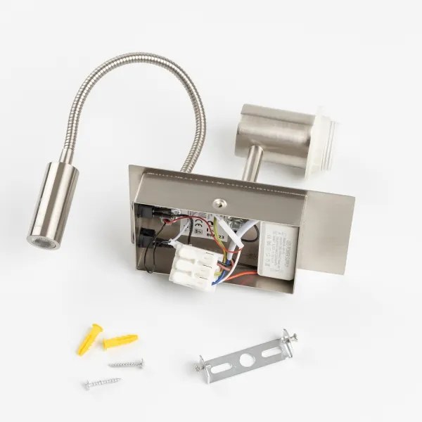 Brilagi-LED Nástenná lampa NUBILA 1xE27/25W/230V+LED/3W chróm/pompej.červená