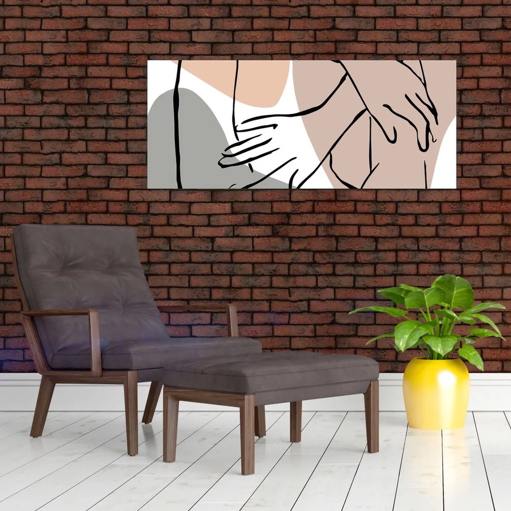 Obraz - Woman body line art N⁰2 (120x50 cm)
