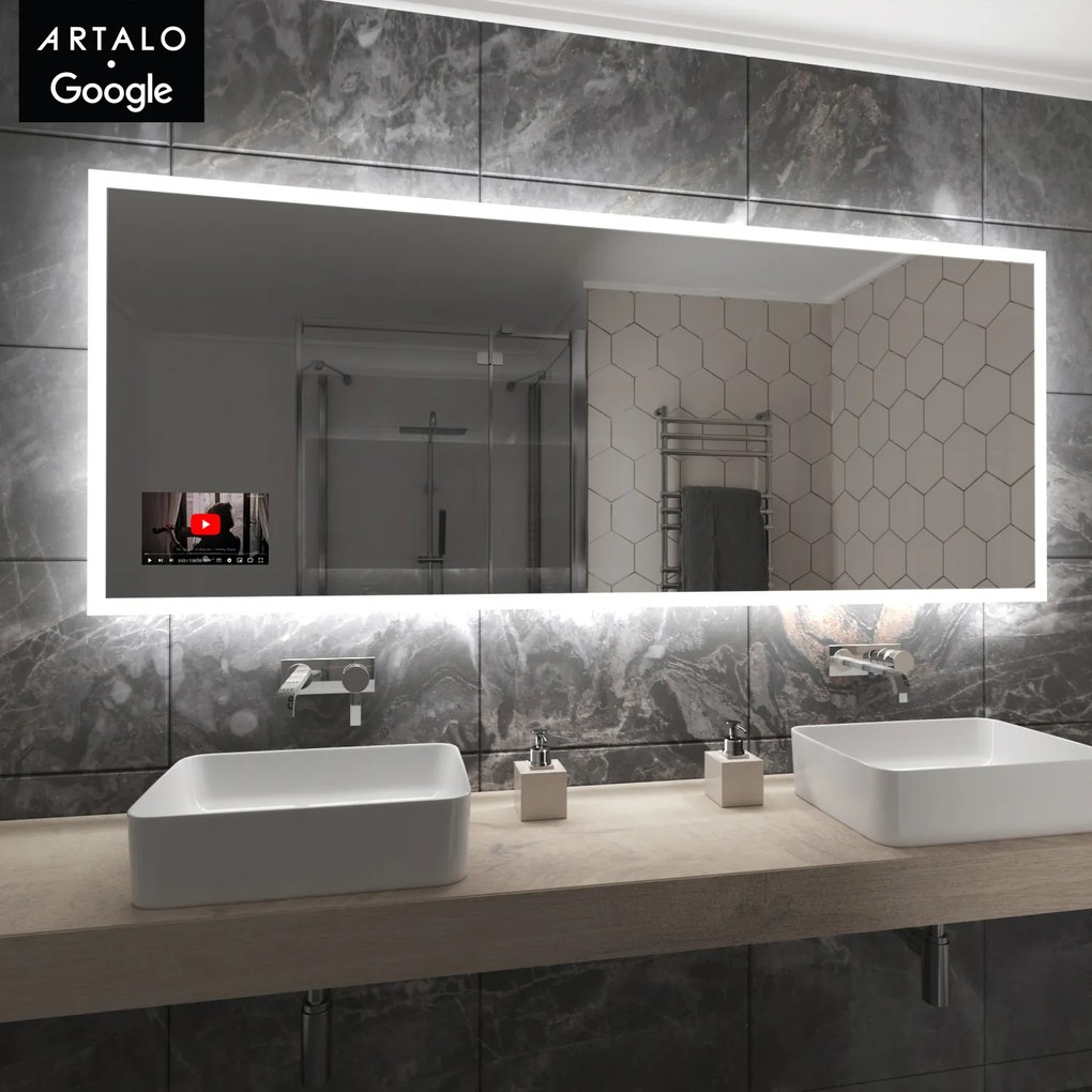 SMART Zrkadlo do kúpeľne s LED osvetlením M1 + SmartScreen with Google TV