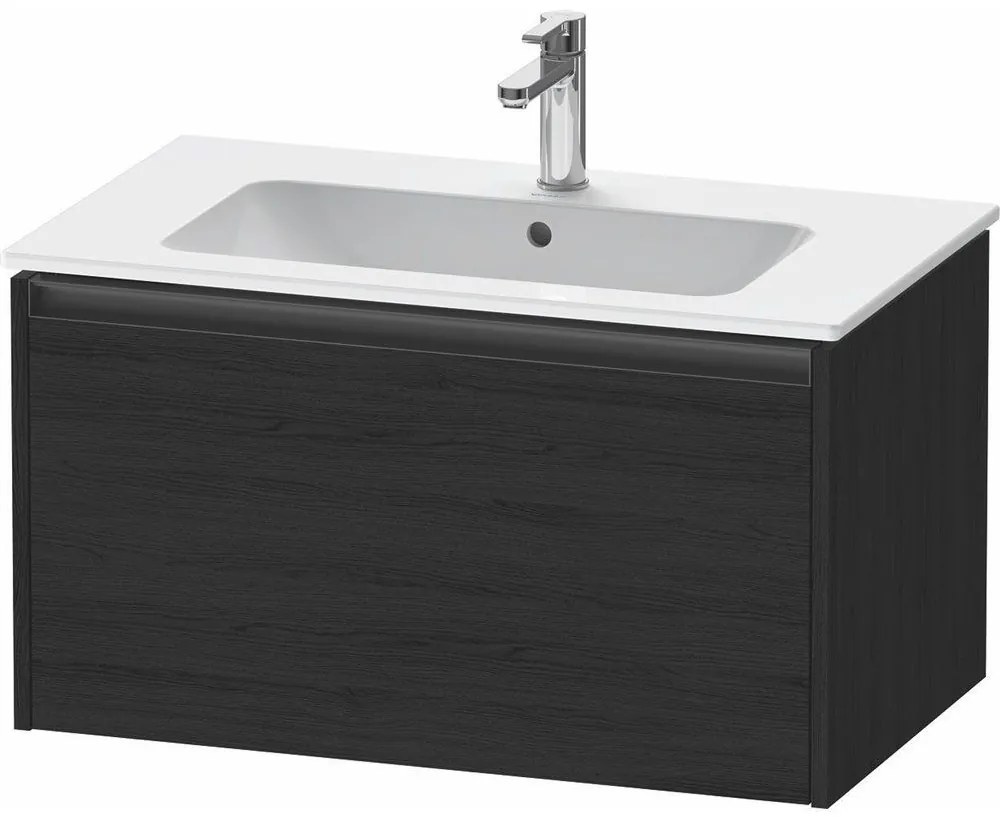 DURAVIT Ketho 2 závesná skrinka pod umývadlo, 1 zásuvka, 810 x 480 x 440 mm, dub čierny, K25063016160000