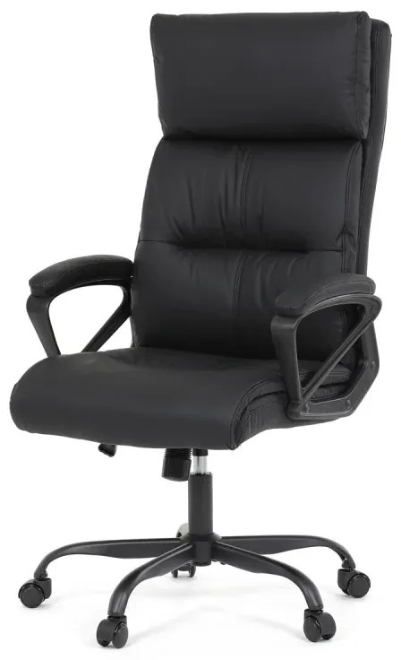 Kancelářské křeslo, černá ekokůže, taštičkové pružiny, kovový kříž, kolečka na tvrdé podlahy