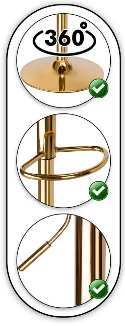 Barová stolička COFTON zamatová, zlatá / čierna