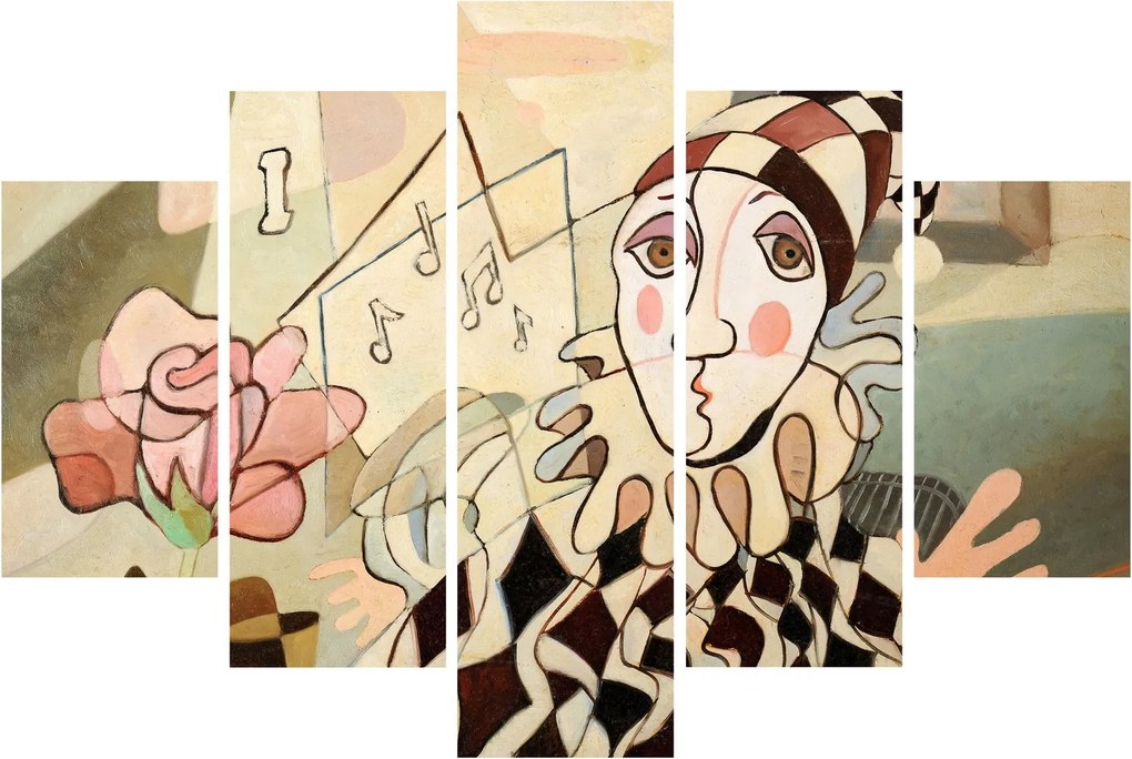 Obraz - Kubizmus - harlequin and rose (150x105 cm)