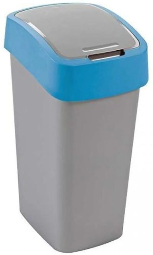 CURVER FLIP BIN 45L Odpadkový kôš 65,3 x 29,4 x 37,6 cm strieborná/modrá 02172-734