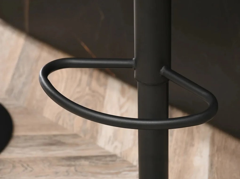Dizajnová barová otočná stolička EMILY medená s čiernou nohou
