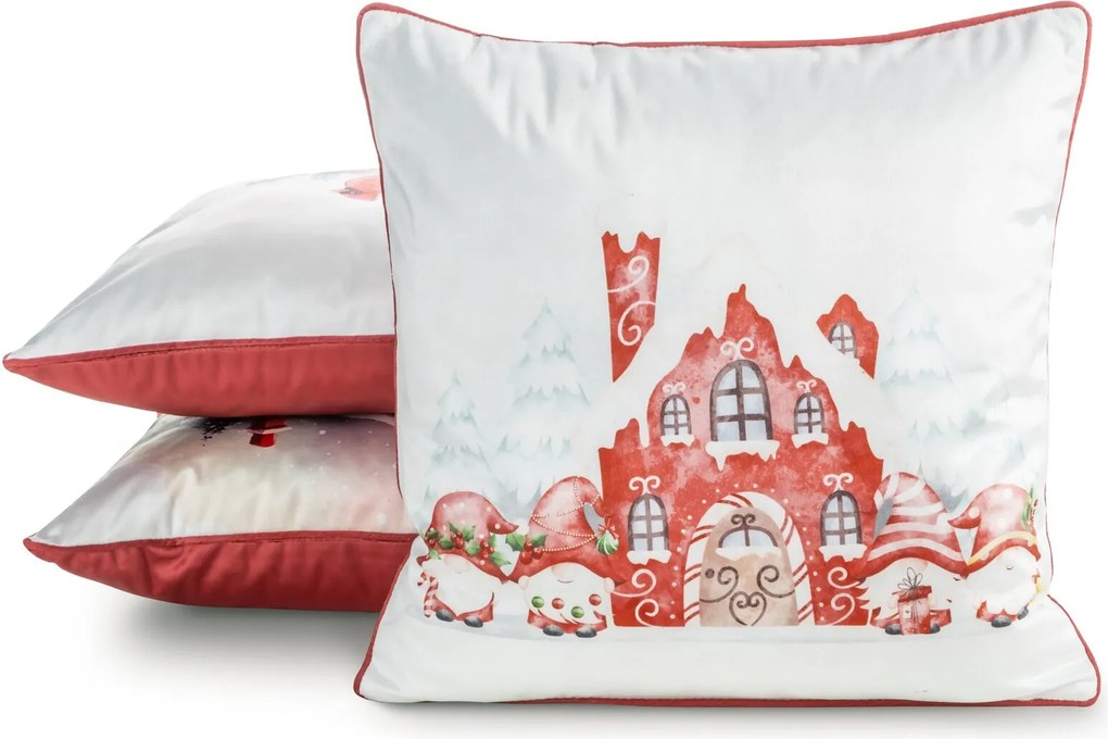 VIANOČNÁ DEKORAČNÁ OBLIEČKA NA VANKÚŠ COZY6 45X45 CM VZOROVANÁ