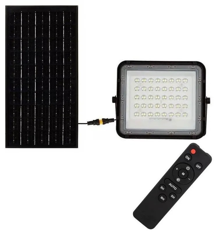 LED Vonkajší solárny reflektor LED/10W/3,2V IP65 4000K čierna + DO