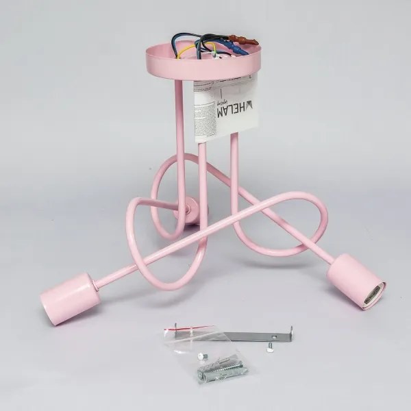 Prisadený luster OXFORD 3xE27/15W/230V ružová