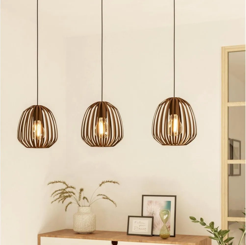 Eglo 901098 - Závesný luster na lanku ESPINAL 3xE27/40W/230V bronzový